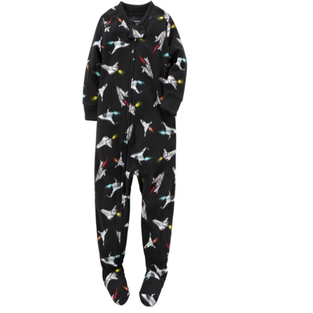 Carter's Pajamas Sleeper Blue Boys PJs Space Rockets Sleepwear Footed
